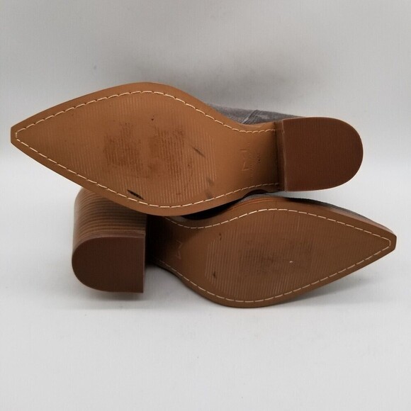 Marc Fisher Womens Gray Suede Pointed Toe Block Heel Gadri Booties 9 M - Picture 7 of 7